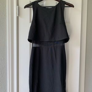 🌸Forever 21 Black Mesh Middle Midi Dress